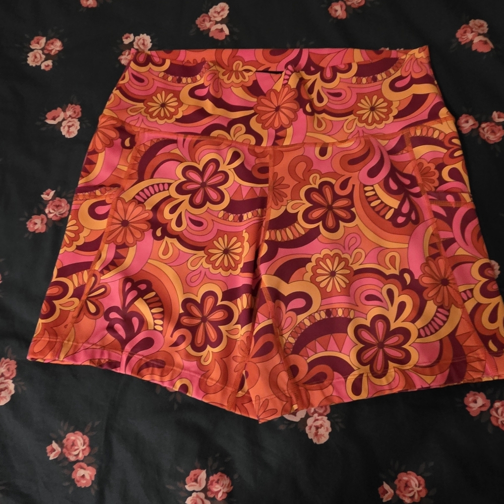 Constantly Varied Gear Pink and Orange Floral Athletic Shorts